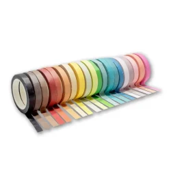 Set 20 rollos de cinta adhesiva de colores pastel 10mx7mm
