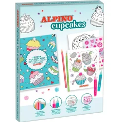 Set Alpino cupcakes decora con lápices de colores y pegatinas