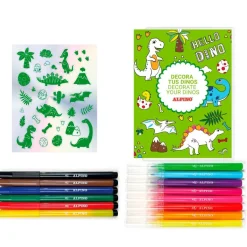 Set Alpino dino decora con rotuladores y pegatinas