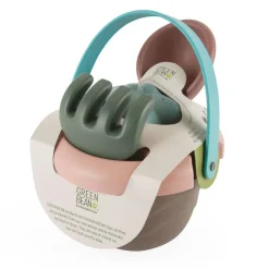 Set cubo de playa con accesorios Eco Green Bean, colores surtidos