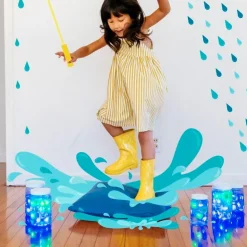 Set cubos azules con luz 4 unidades Glo Pals