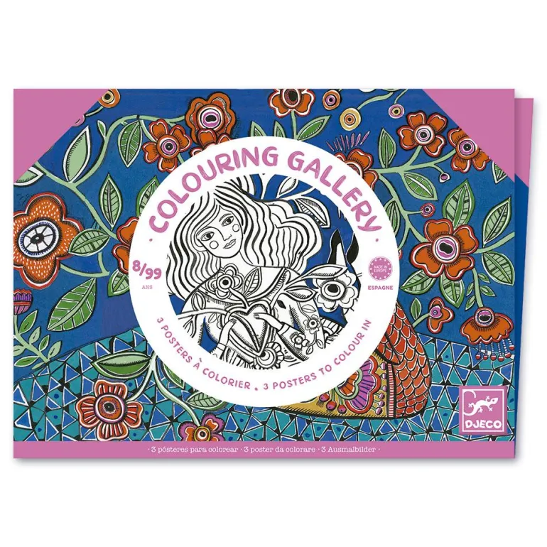 Set de 3 pósters para colorear flores