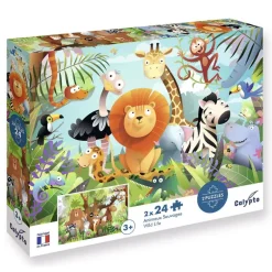 Set dos puzzles Animales salvajes 24 piezas Calypto