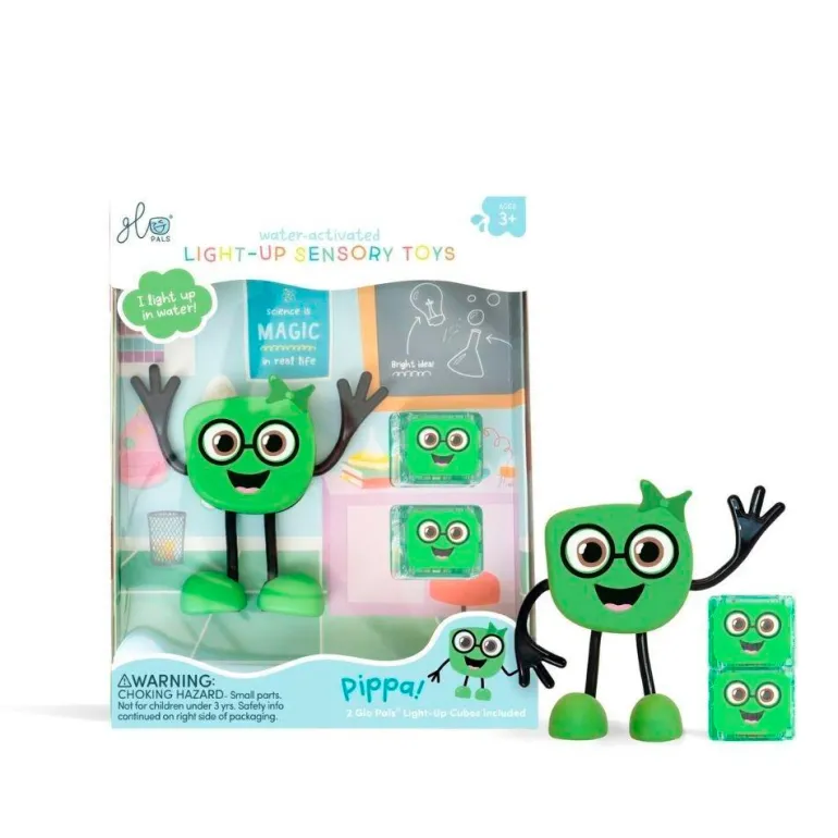 Set personaje Pippa y 2 cubos verdes con luz Glo Pals