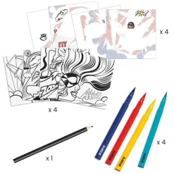 Set pintar rotuladores pincel y calcomanías superhéroes