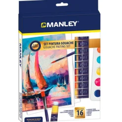 Set pintura gouache 16 piezas Manley