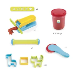 Set plastilina 4 colores con accesorios
