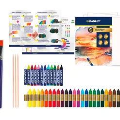 Set técnicas artísticas con ceras 42 piezas Manley