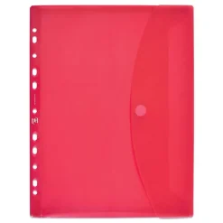 Sobre tamaño A4 PP translúcido multitaladro con cierre de velcro colores surtidos