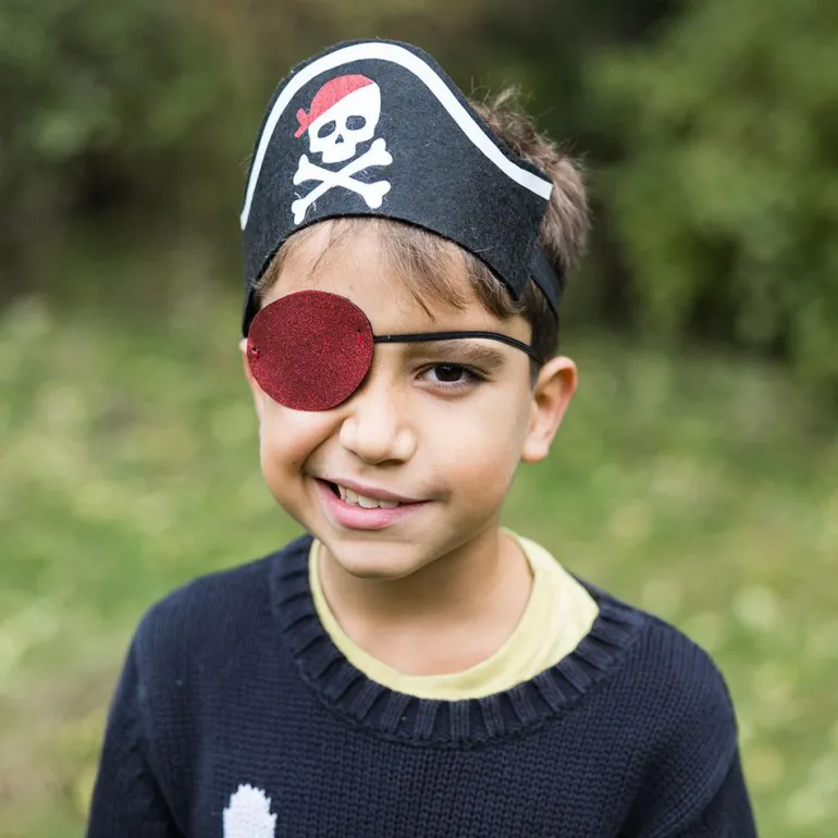 Sombrero pirata tipo banda para cabeza con parche