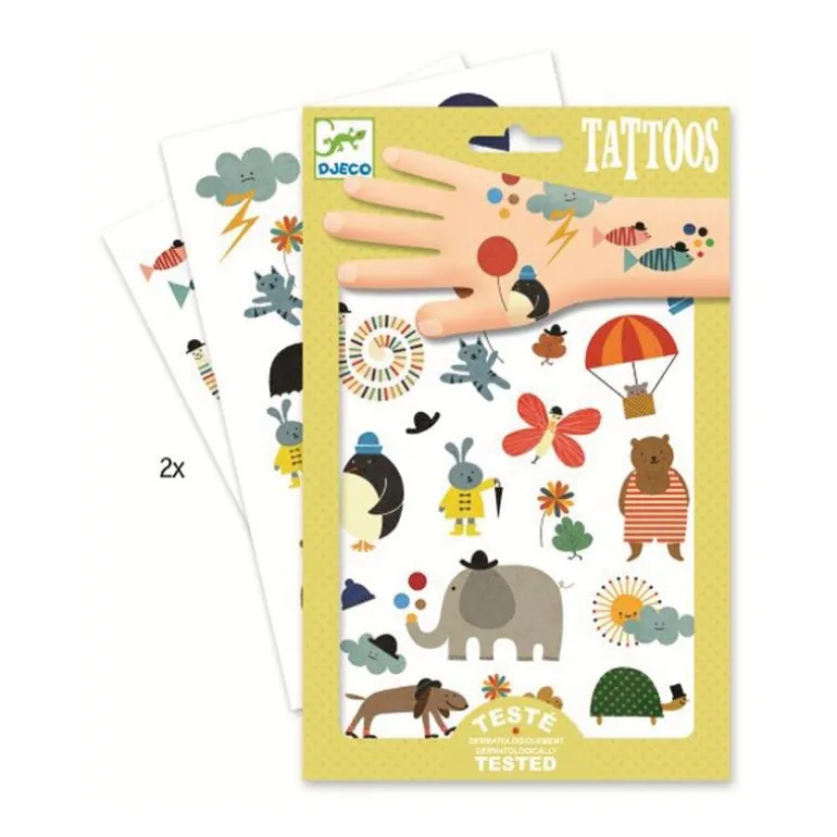 Tatuajes cositas bonitas (set 2 hojas)