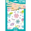 Tatuajes flores campestres set 2 hojas