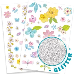 Tatuajes flores campestres set 2 hojas