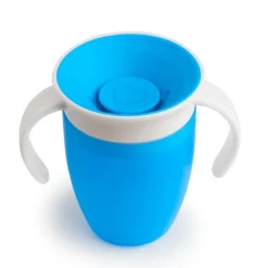 Taza antigoteo con asas 200ml Miracle 360 azul