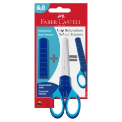 Tijeras escolares Grip azul Faber Castell