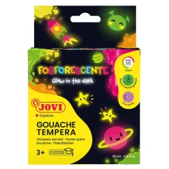 Témpera escolar fosforescente 35ml. 4 colores