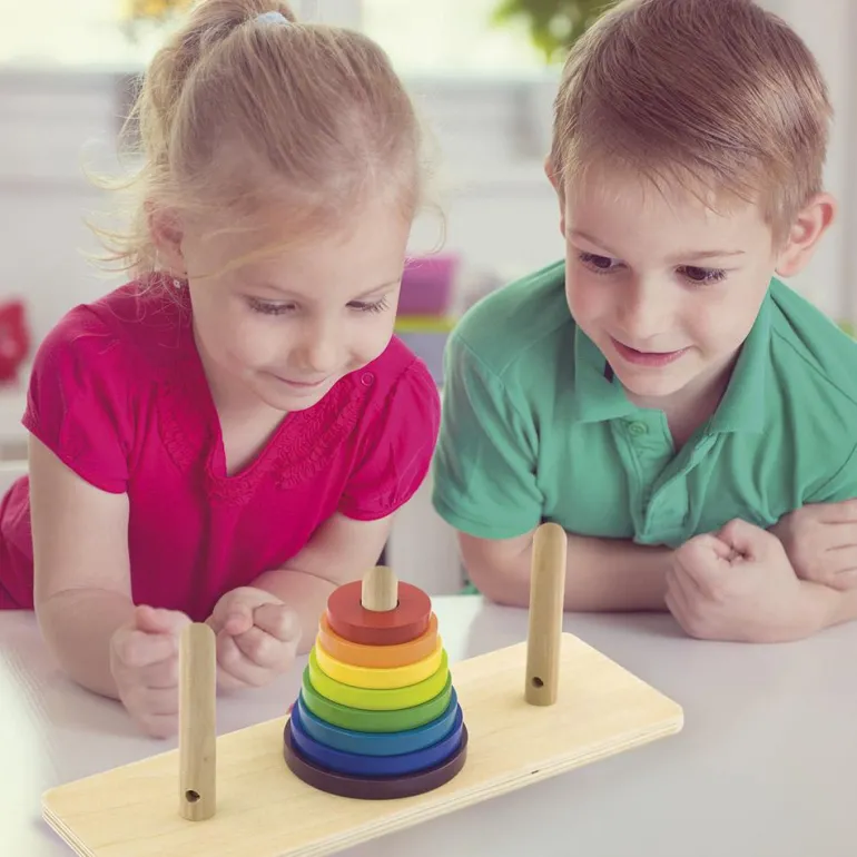 Torre de Hanoi madera juego lógica